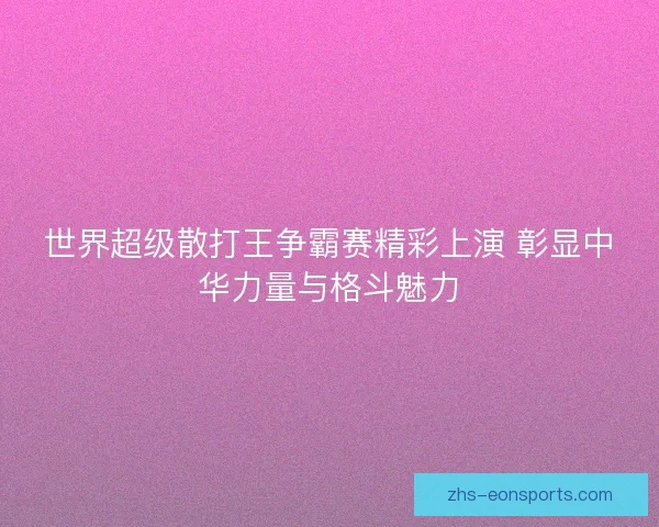 世界超级散打王争霸赛精彩上演 彰显中华力量与格斗魅力